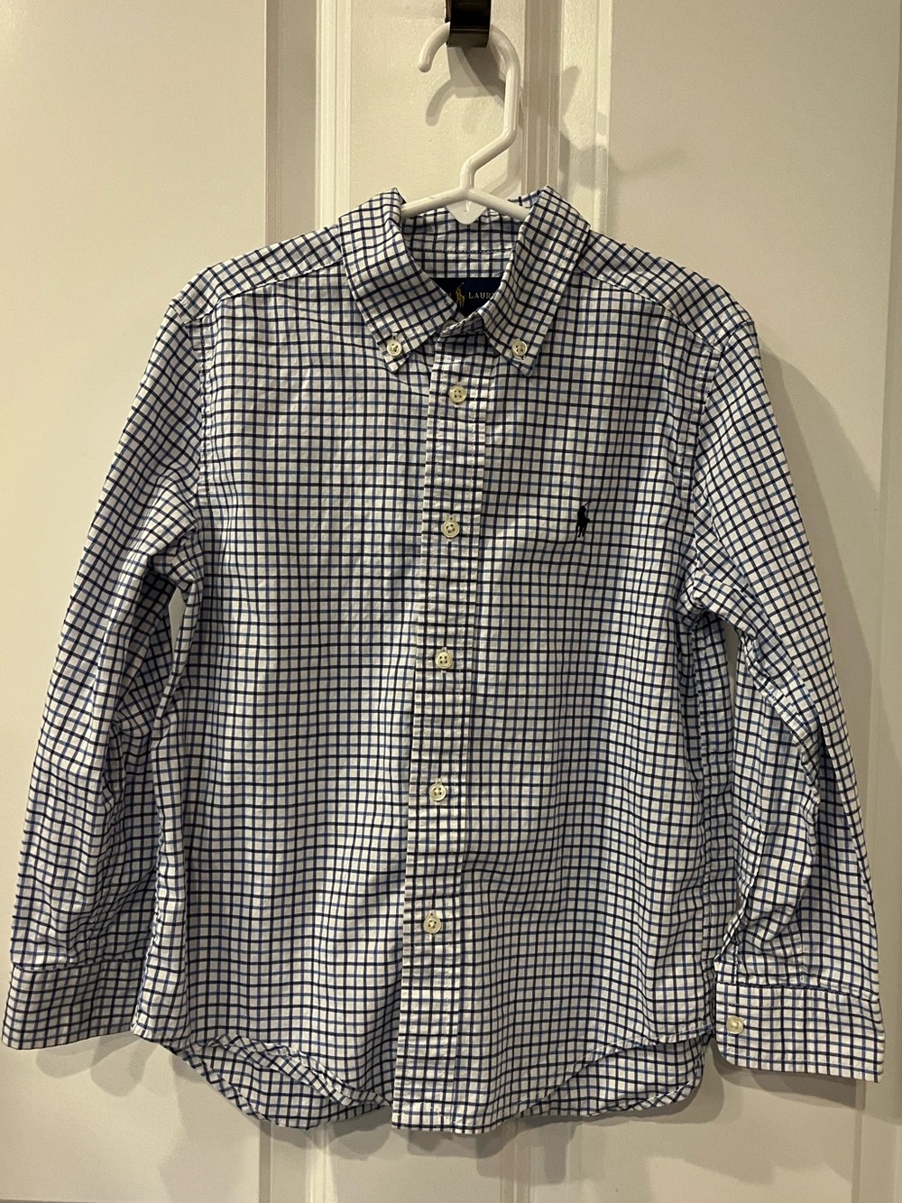 Polo Ralph Lauren Blue Check Button-Down Shirt, Boys size 6